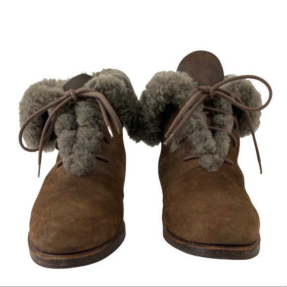 WATHNE Suede and Wool Ankle Boots - Picture 3 of 8